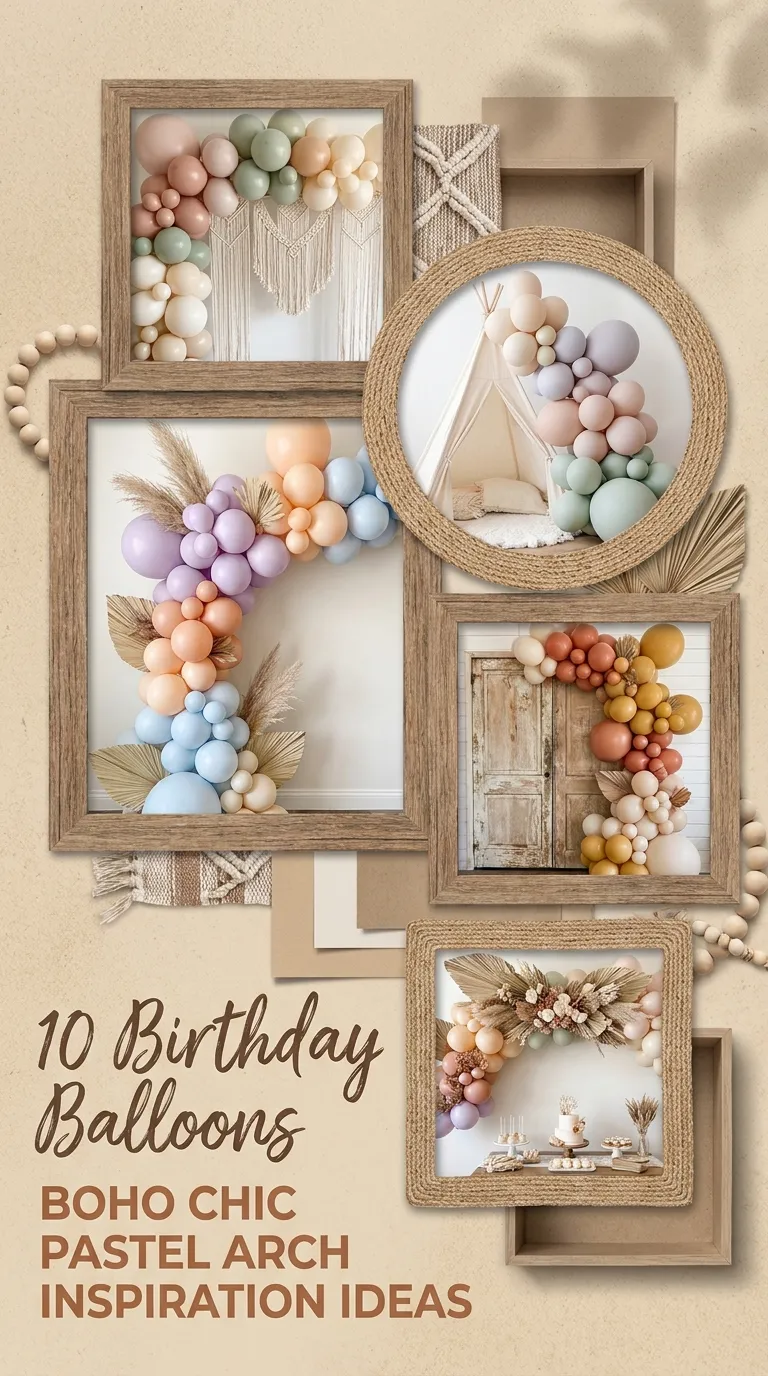 10 Birthday Balloons Boho Chic Pastel Arch Inspiration Ideas