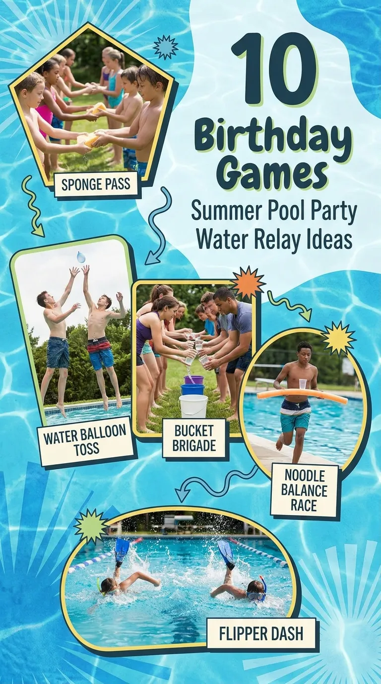 10 Birthday Games Summer Pool Party Water Relay Ideas