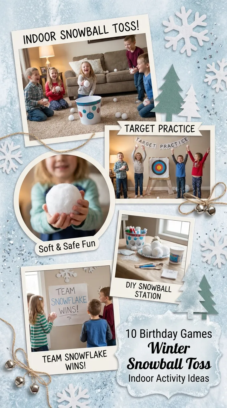 10 Birthday Games Winter Snowball Toss Indoor Activity Ideas