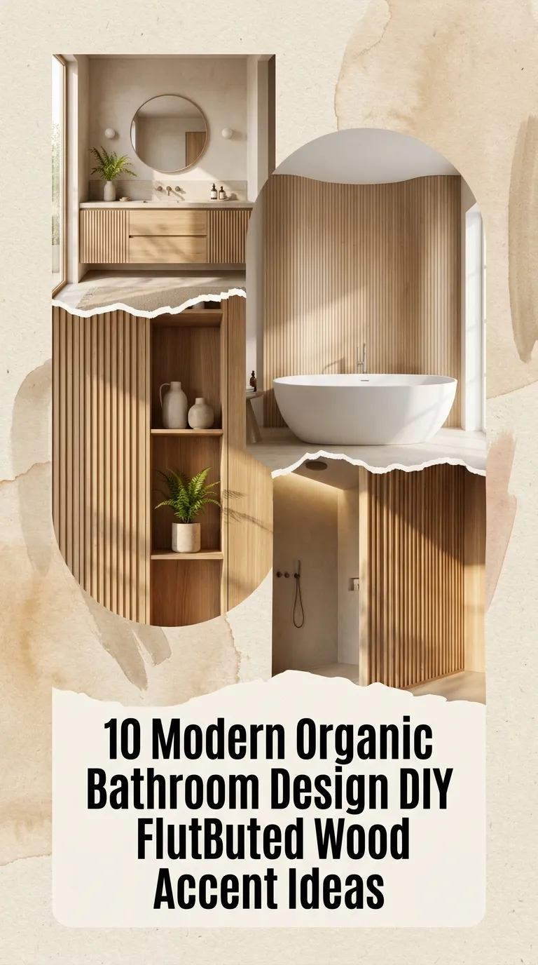 10 Modern Organic Bathroom Design DIY Fluted Wood Accent Ideas