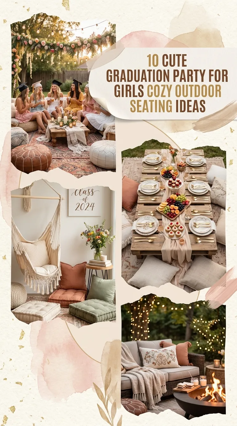 10 Cute Graduation Party for Girls Cozy Outdoor Seating Ideas
